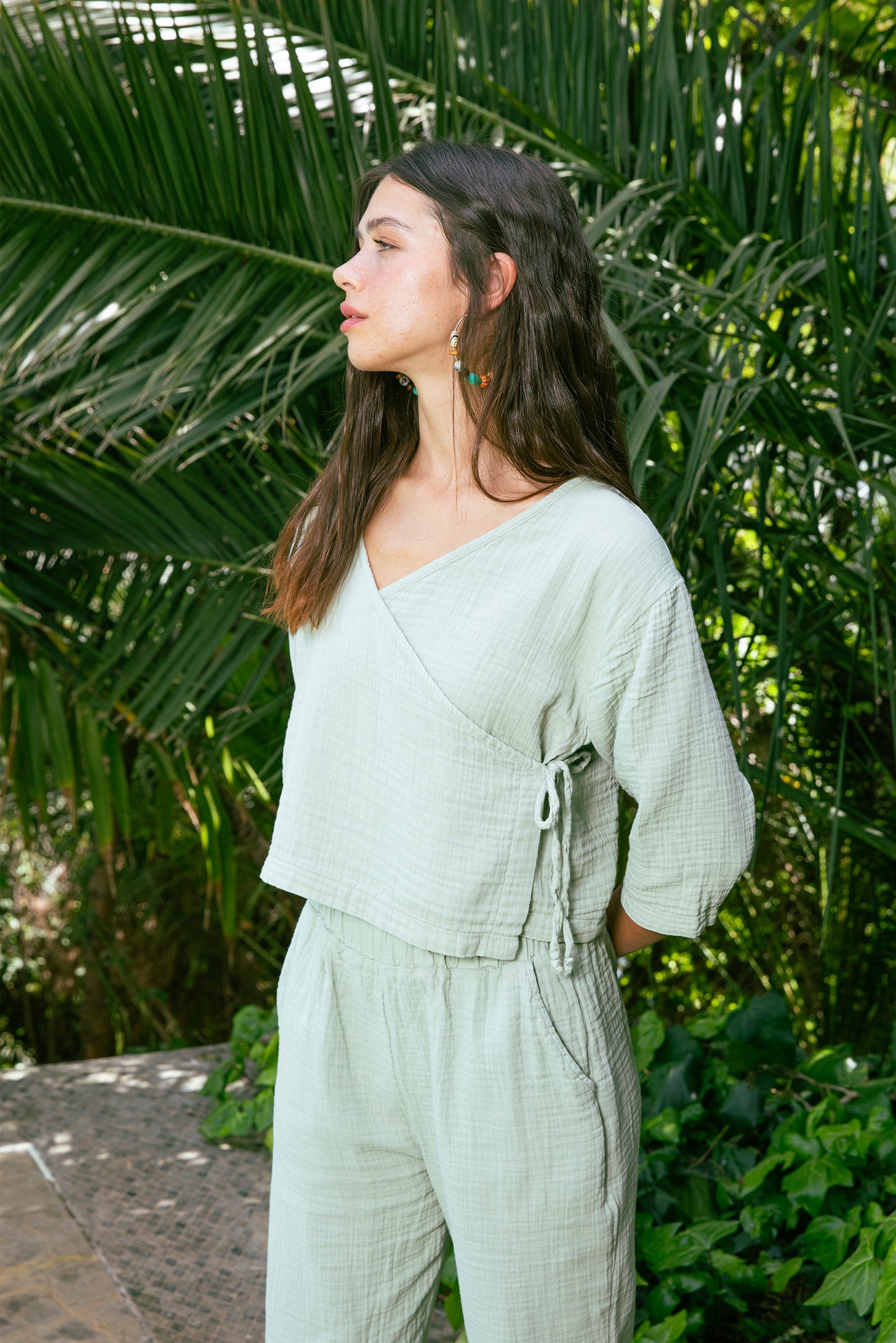Mint Yeşili Wrap Top