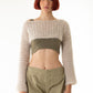 Bej El Örgüsü Crop Top