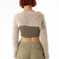 Bej El Örgüsü Crop Top