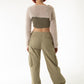 Bej El Örgüsü Crop Top