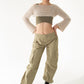 Bej El Örgüsü Crop Top