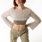 Bej El Örgüsü Crop Top