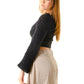 Siyah El Örgüsü Crop Top