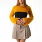 Hardal El Örgüsü Crop Top